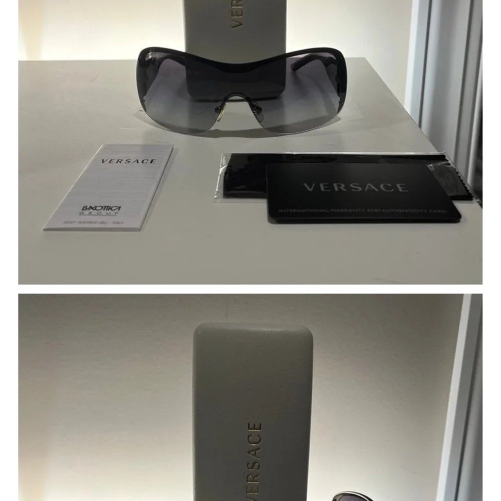 Versace Silver and Black Sunglasses